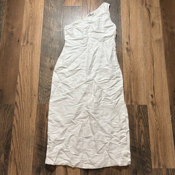 Madewell One-Shoulder Midi Dress Women's Size 6 in Lighthouse White NWT! - Picture 2 of 7